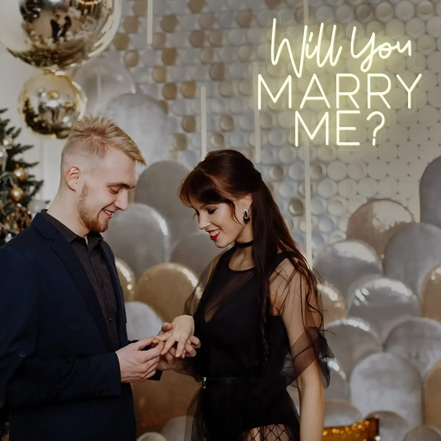 Customizable LED Neon Sign 'Will You Marry Me?' - Unique Engagement Proposal Party Decor Bridal Shower Wedding Decor