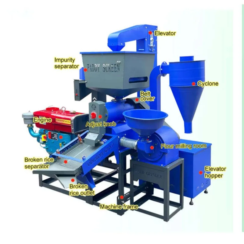 [الأكثر مبيعًا] آلة طحن وتلميع الأرز متعددة الوظائف: مثالية للمصانع والمزارعين