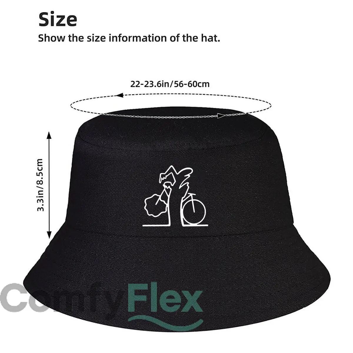 Bicycle Rider Cyclist Outline Graphic Fisherman Hat Winter Cap
