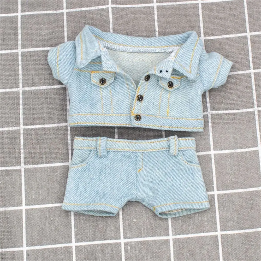 10cm Fashion Jeans Pants Jacket Suits Doll Clothes Cotton Doll Casual Wears Coat Tops 1/12 Dolls Clothes Accessories