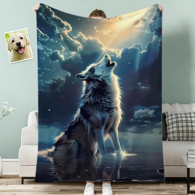 Wolf Pack Parental Snow Scene Tender Fleece Blanket For Nature Lover Bedroom Decor Lightweight Plush Throw Blanket Accent