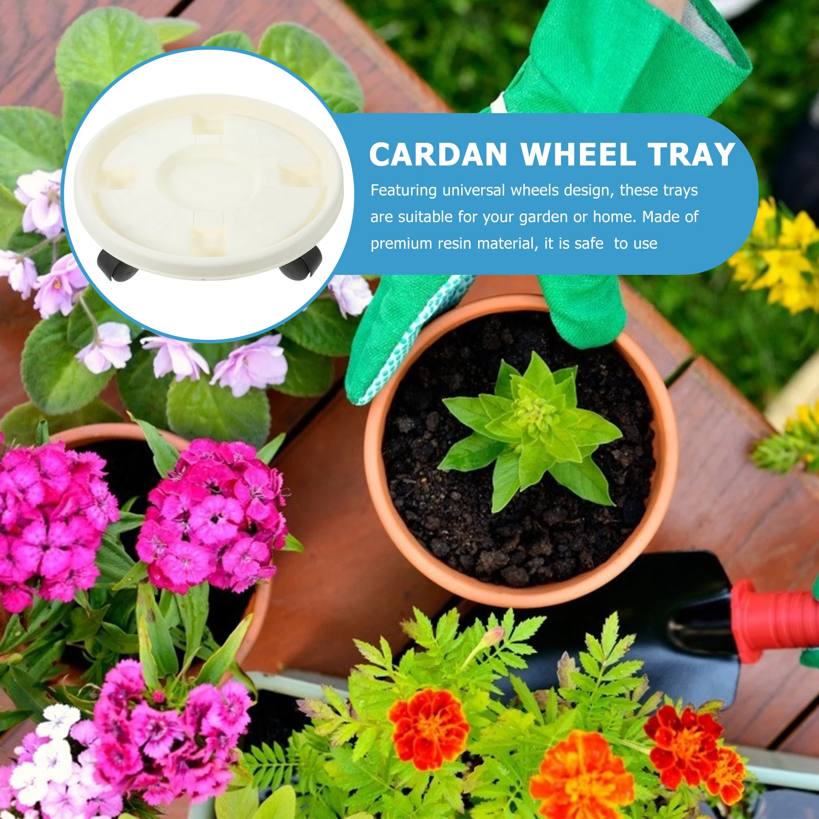 

Universal Flowerpot Wheel Tray Heavy-Duty Resin Base Easy Indoor Outdoor Plant Moving Large Pot Holder Movable Plant Pot Base