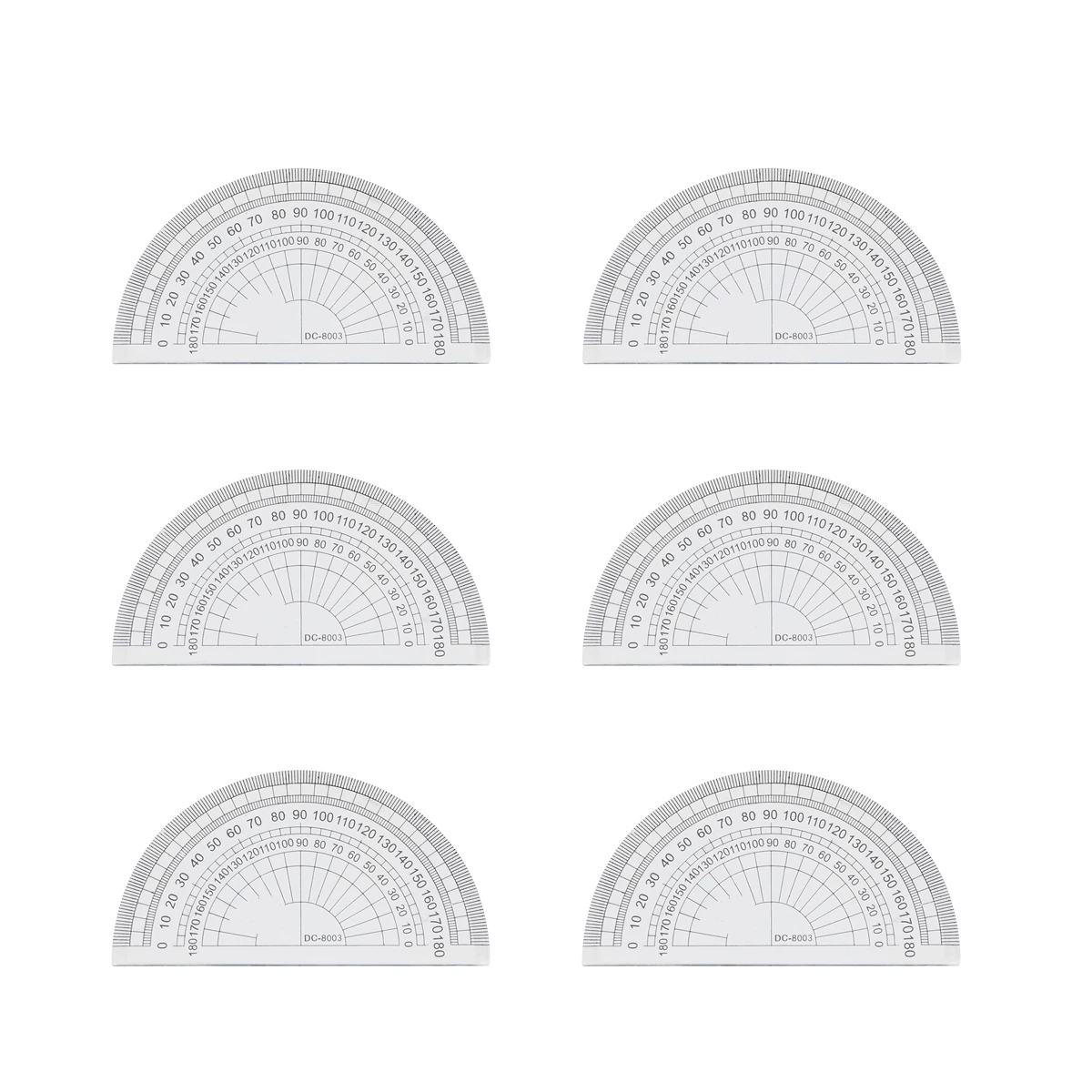 10pcs Clear Plastic Protractor Math Protractor 180 Degrees Protractor For Angle Measurement Student School Office Supply