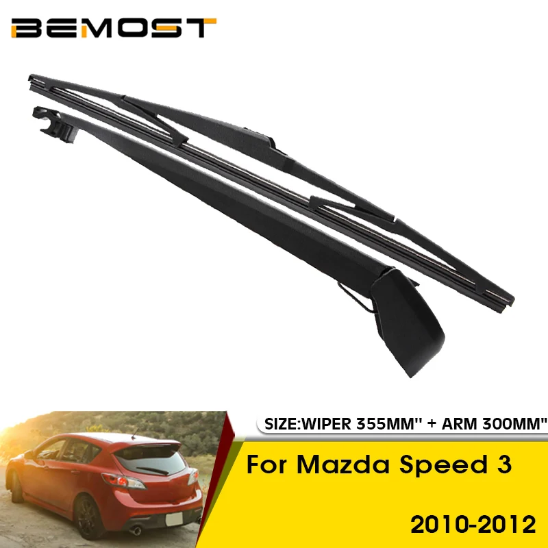 Car Wiper Blade For Mazda Speed 3 2010-2012 Rear Back Windshield Windscreen Rear Wiper 355mm+Arm 300mm Car Accessories