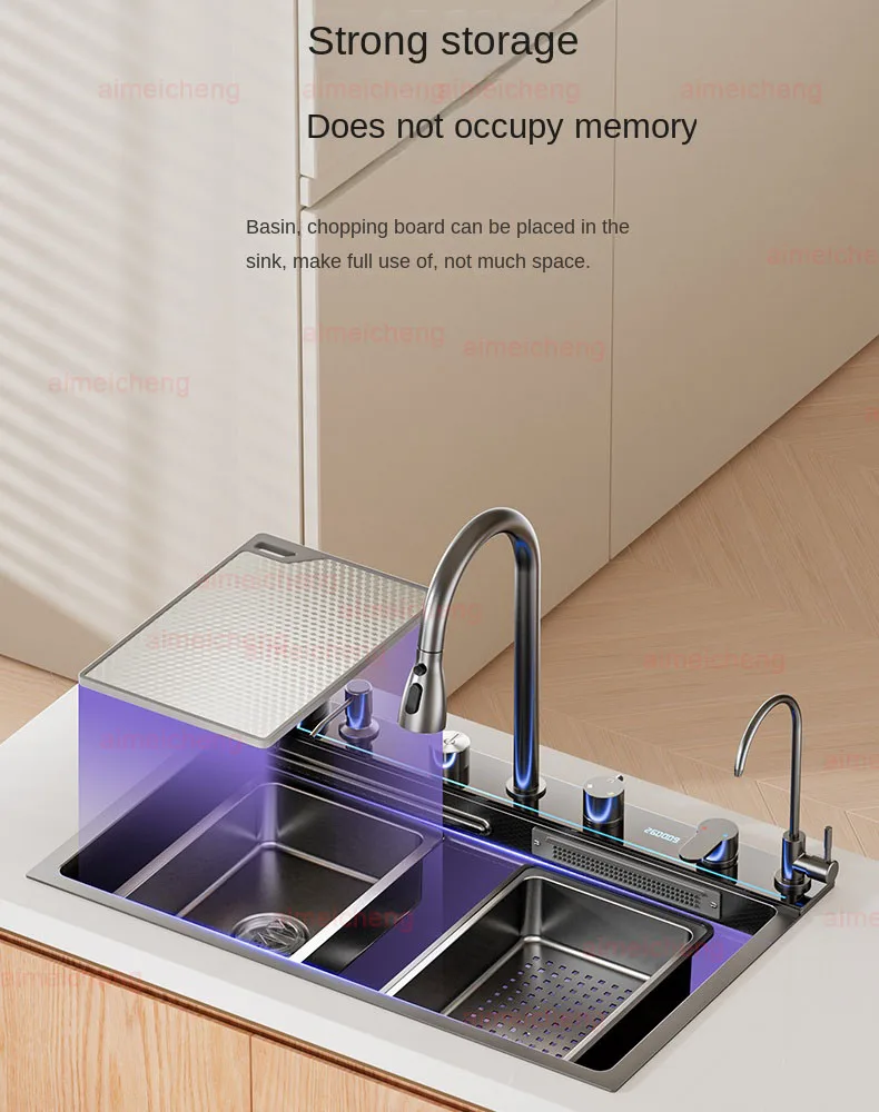 Neptune Star Whale Rain Vegetable Washing Basin Large Single Slot Thickened 304 Stainless Steel Sink Kitchen Household Dish Sink