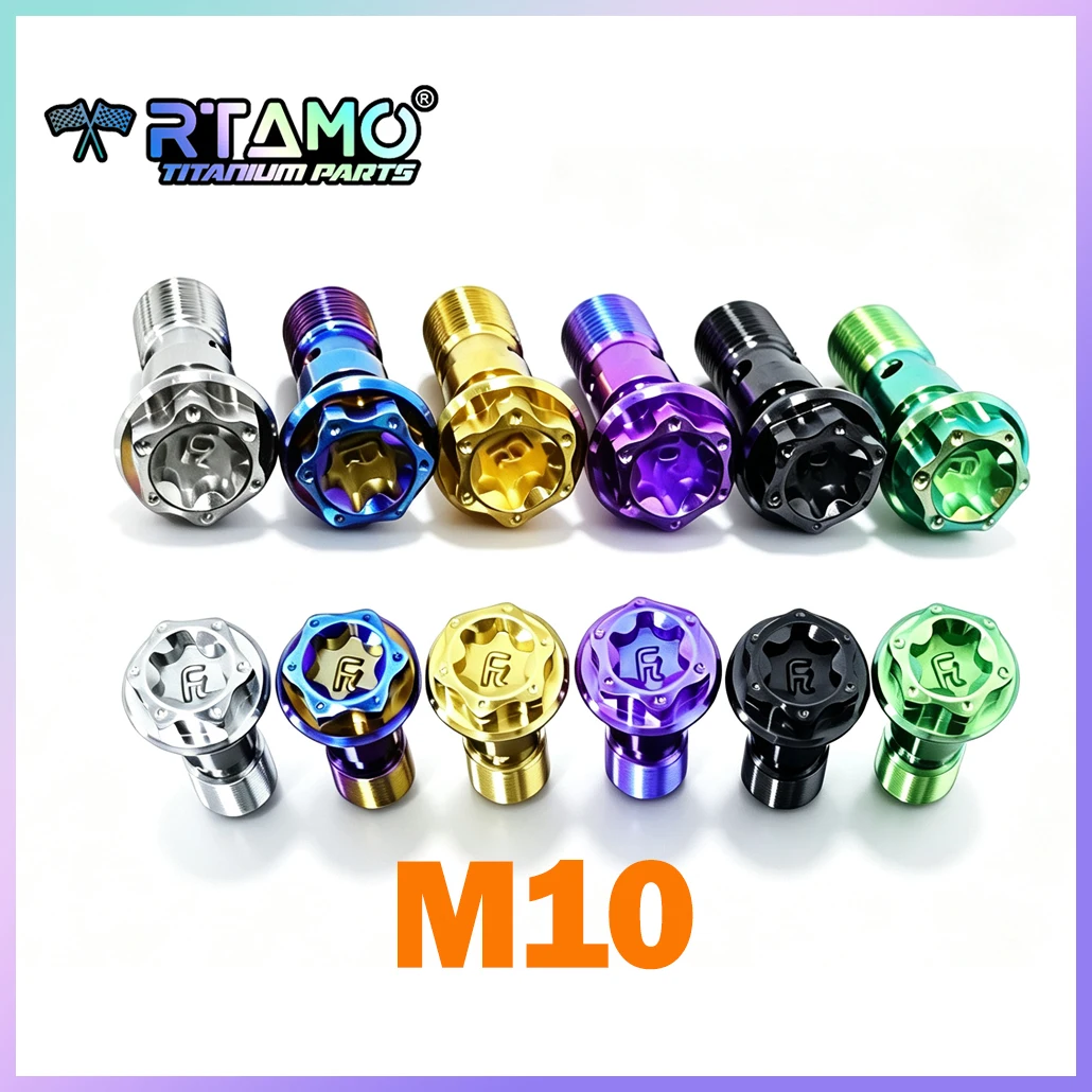 RTAMO Titanium Banjo Bolt M10X1.0Pitch Gear Head Double Hole For Brake Hose Line Master Cylinder Motorcyle Parts