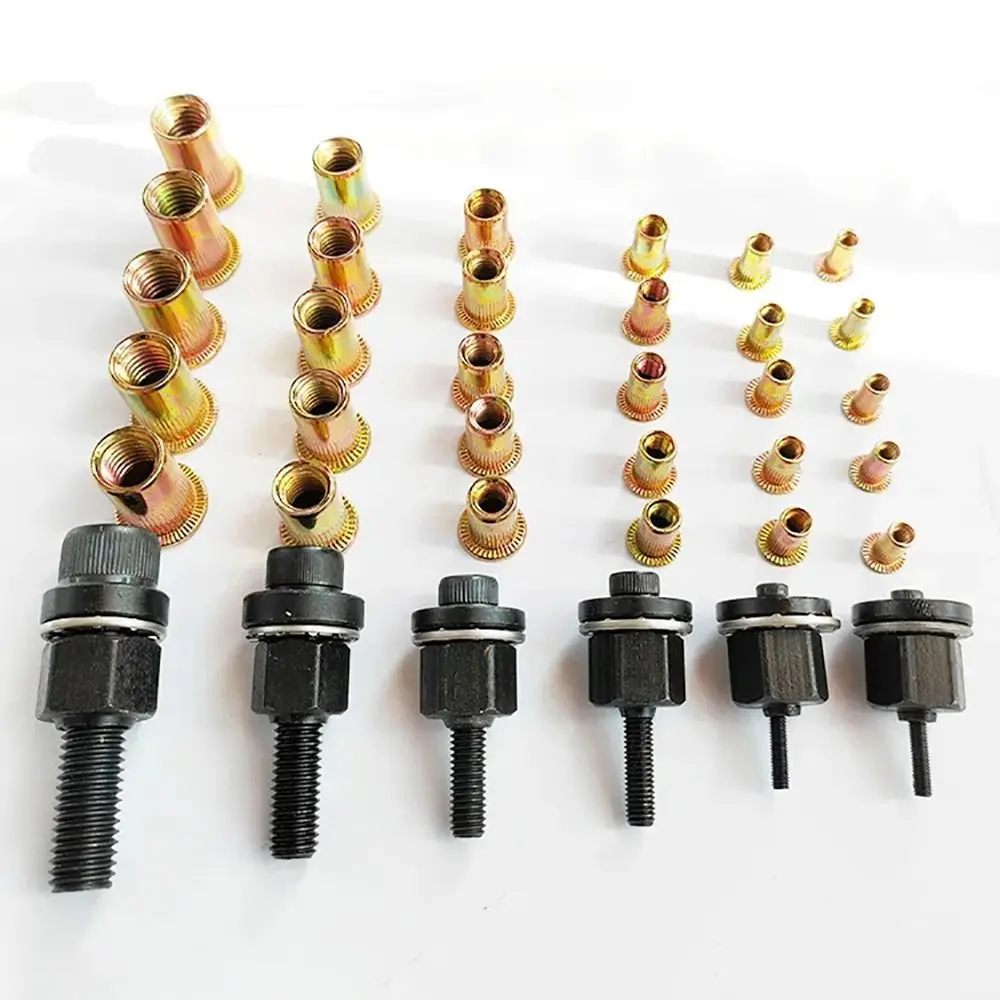 11Pcs/Set Mandrel Staple Hand Rivet Nut Easy Installation M3 M4 M5 M6 M8 M10 Manual Riveter Tool Electric Riveting Adapter