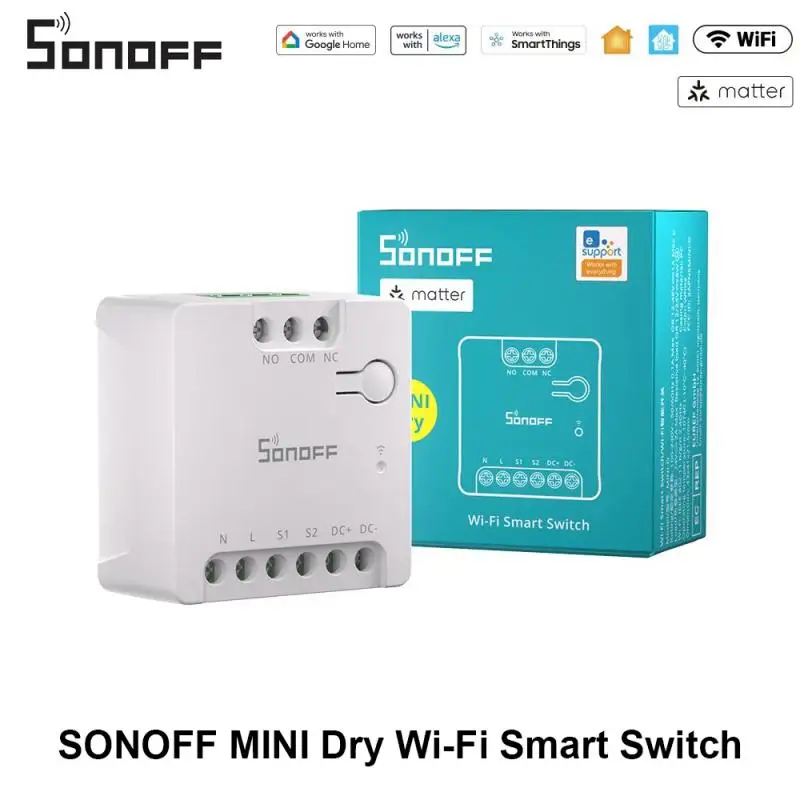 

SONOFF MINI-D Wi-Fi Smart Switch Первое мини-устройство реле с сухим контактом и поддержкой контактора управления источником питания переменного/постоянного тока