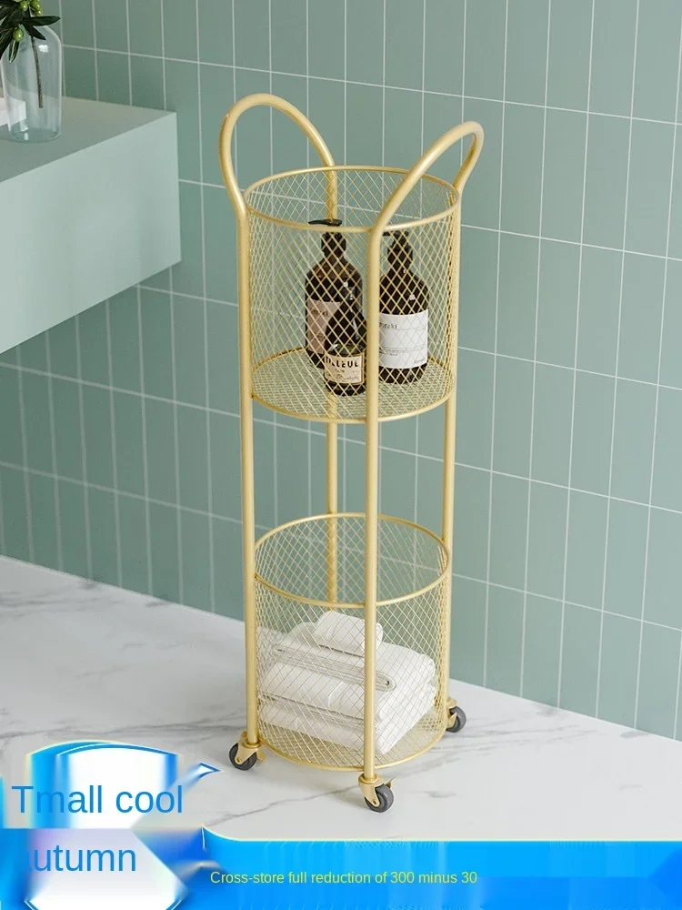 Nordic Wrought Iron Shelf - Creative Kitchen Storage Rack, Fashionable Bathroom Toiletries Trolley, Stylish Metal Storage Cart