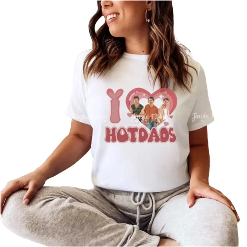 Camiseta de concierto de Jonas 100% algodón, camiseta de concierto de álbumes I Love Hot Dads Jobros The Tour