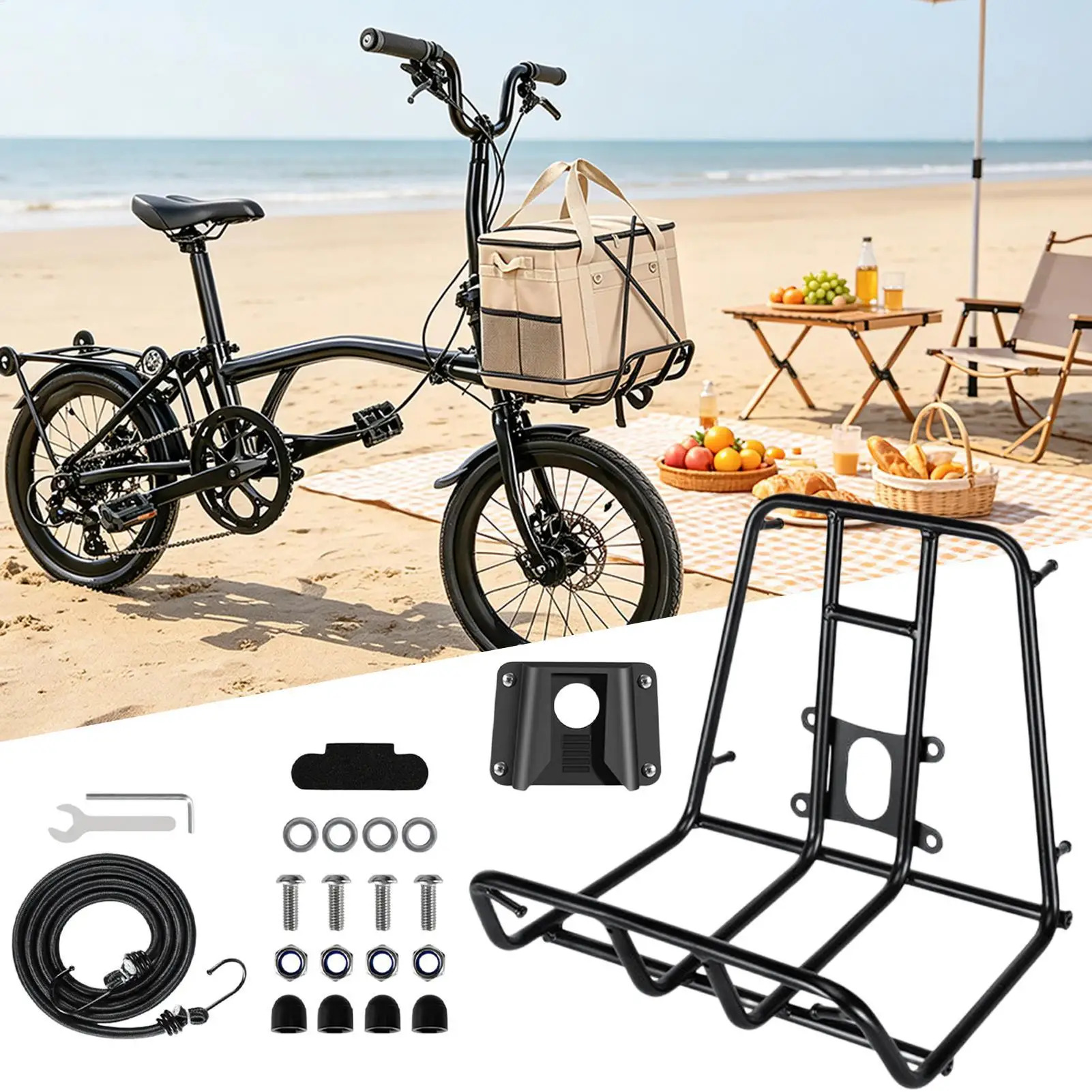 10kg Capacity Bike Front Rack Quick Release Bicycle Cargo Holder Durable Front Carrier For Commuting Camping Outdoor