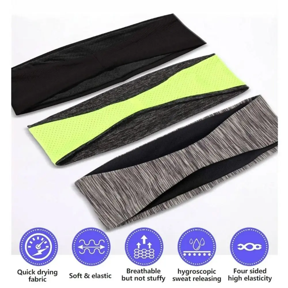 3pcs Moisture Absorbing Moisture-wicking Sweatband Non Slip Breathable Stretchy Sweatband Comfortable Quick-Dry