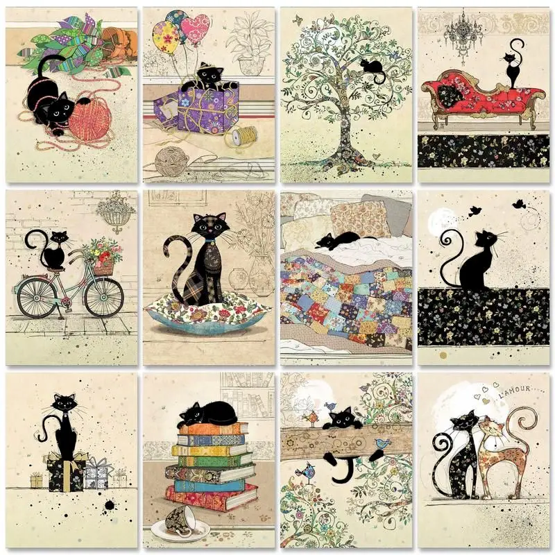 

GATYZTORY Paint by Number For Adults Decorative Paintings Cat Animals Drawing By Numbers For Room Wall Decor Unique Gift