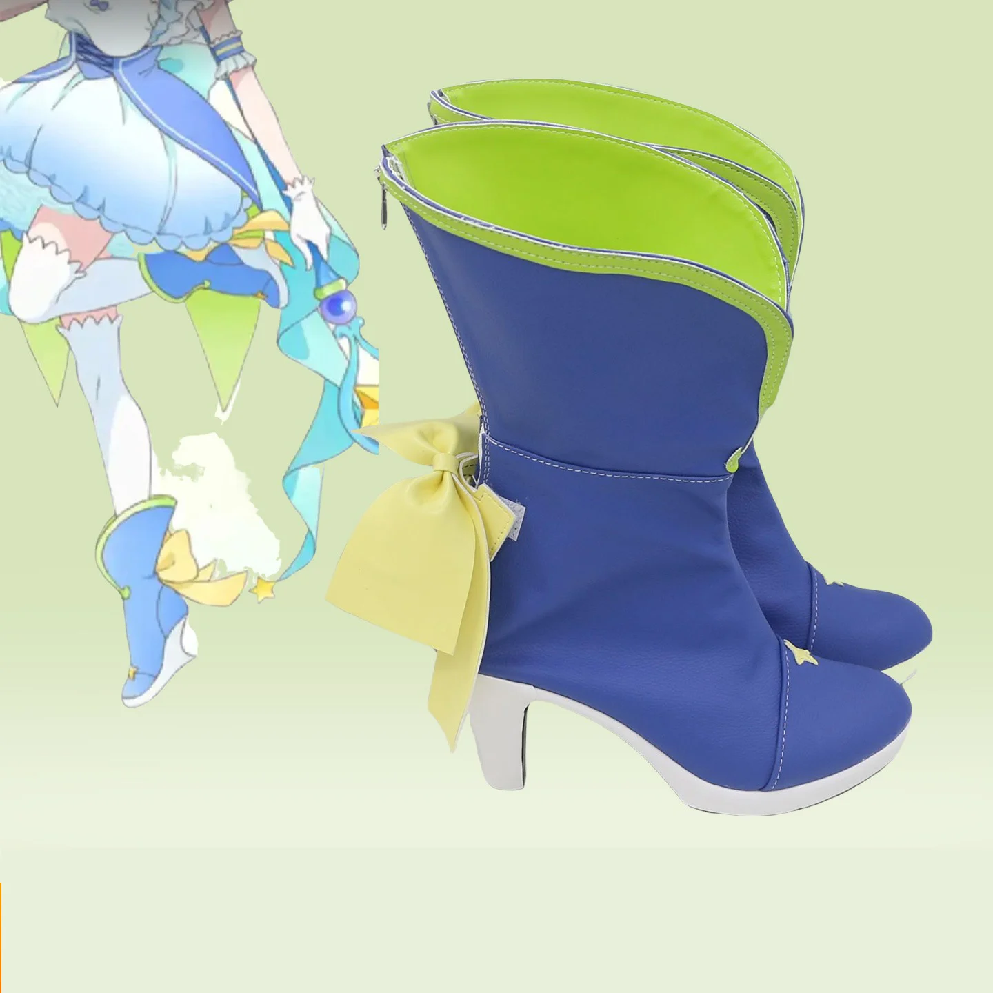 再ゼロラムレムコスプレ靴ブルーブーツアニメ小道具アクセサリーハロウィンクリスマスパーティーロールプレイ靴カスタムメイド