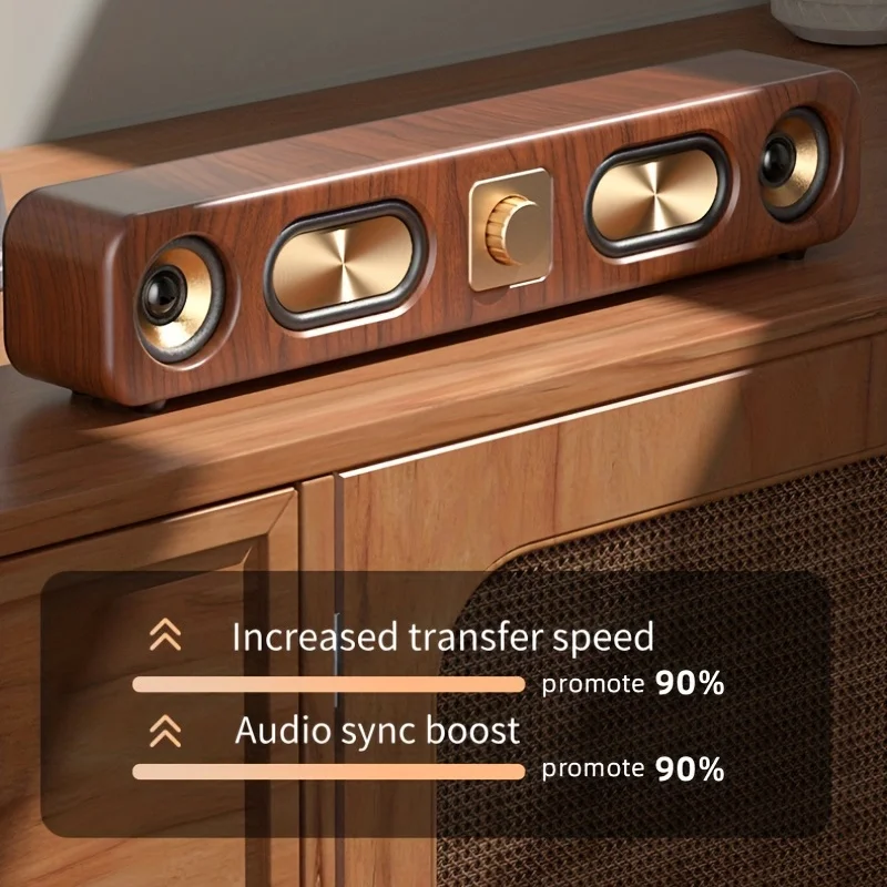 Wood Grain Wireless Speakers Portable Loud Stereo Sound with Subwoofer Rechargeable Battery Compact Party Outdoor Travel Gift