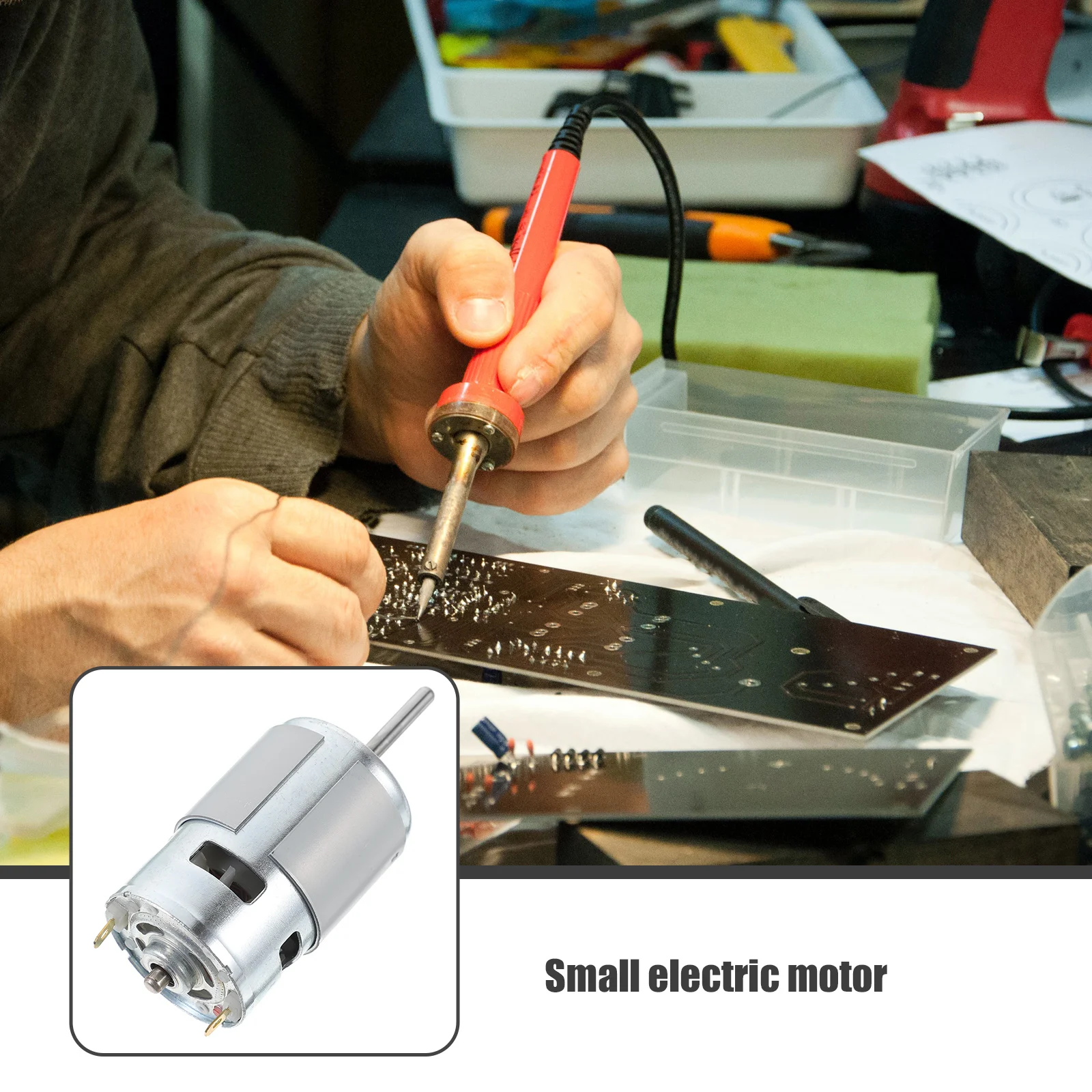 

24V 775 Dc Motor Mini Electric Gear Motor High Torque DIY Projects Long Shaft Bearings Durable Stainless Steel Copper