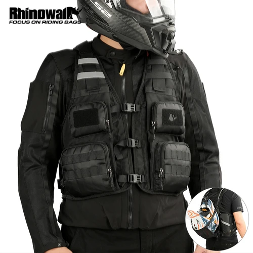 Rhinowalk-mochila para motocicleta, chaleco Universal para ciclismo, montar al aire libre, portátil, paquete deportivo de viaje con red para casco