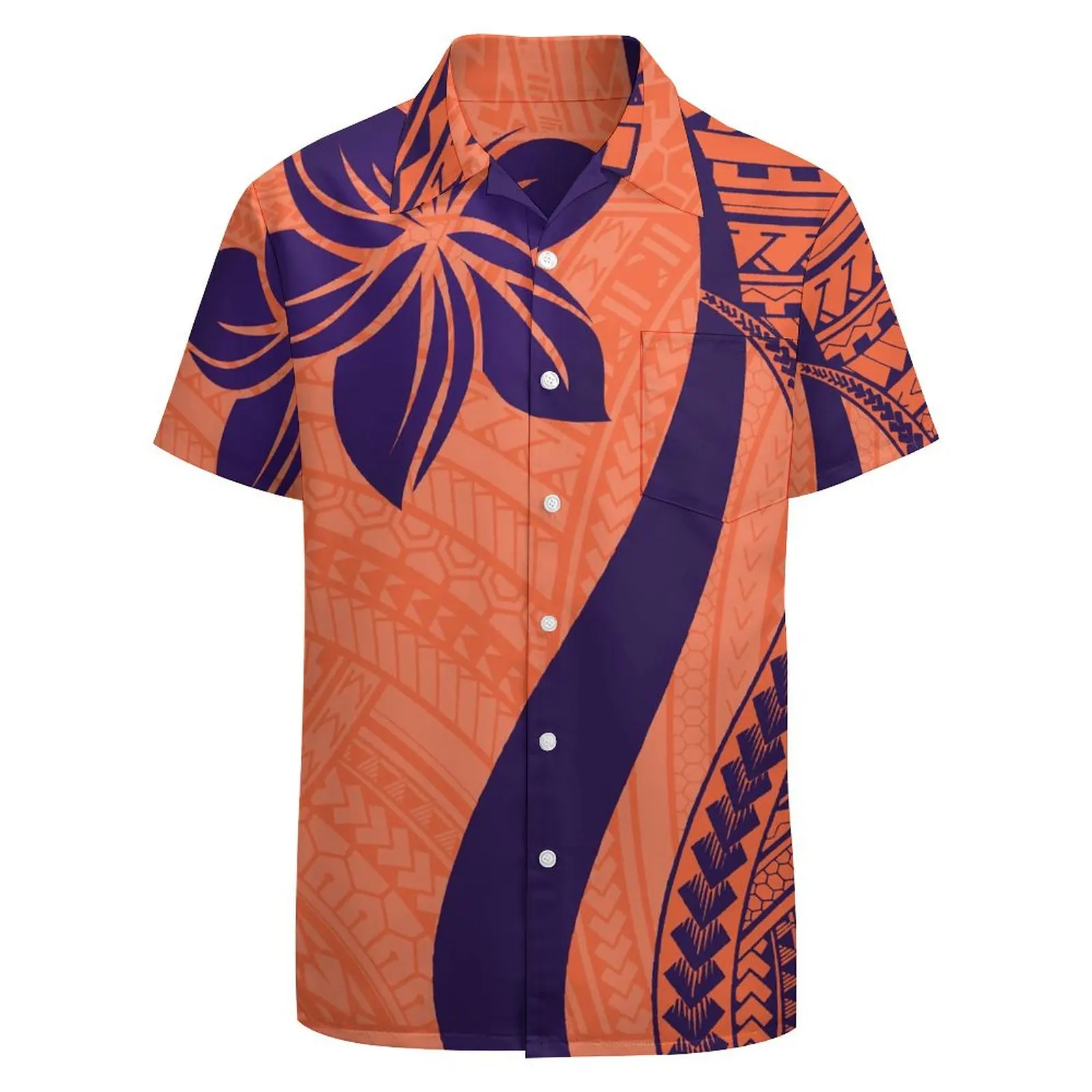 2024 New Shirt Pacific Islands Custom Men'S Clothing Polynesian Shirt Summer Short Sleeve High Quality Banquet Wear