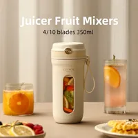 4/10 Blades Electric Portable Blender 350ML Juicer Fruit Mixer Extractor Rechargeable Smoothie Cup Squeezer Juice Maker Machine