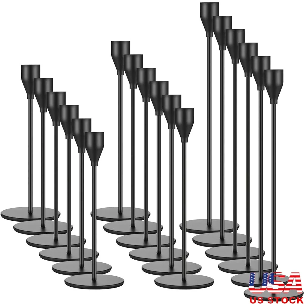 

Набор из 18-металлических конических подсвечников, высокие подсвечники, центральная часть стола, современные декоративные подсвечники на столбе, свадьбы