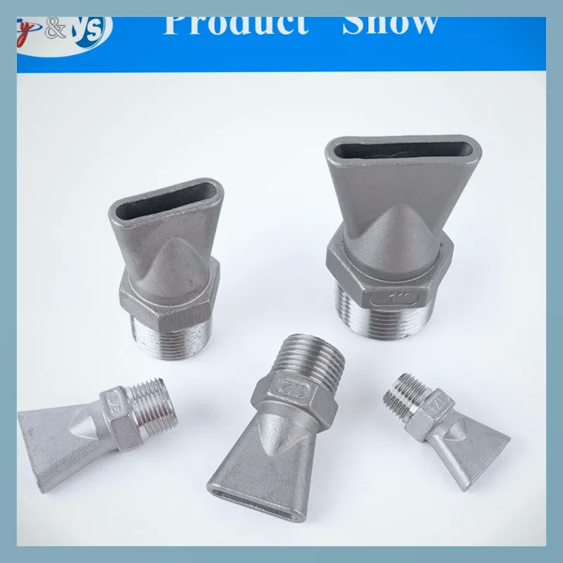 Premium Duckbill Industrial Flat Air Blowing Nozzle, Stainless Steel Duck Mouth Fountain Air Atomizing Nozzle 1/4 Bspt