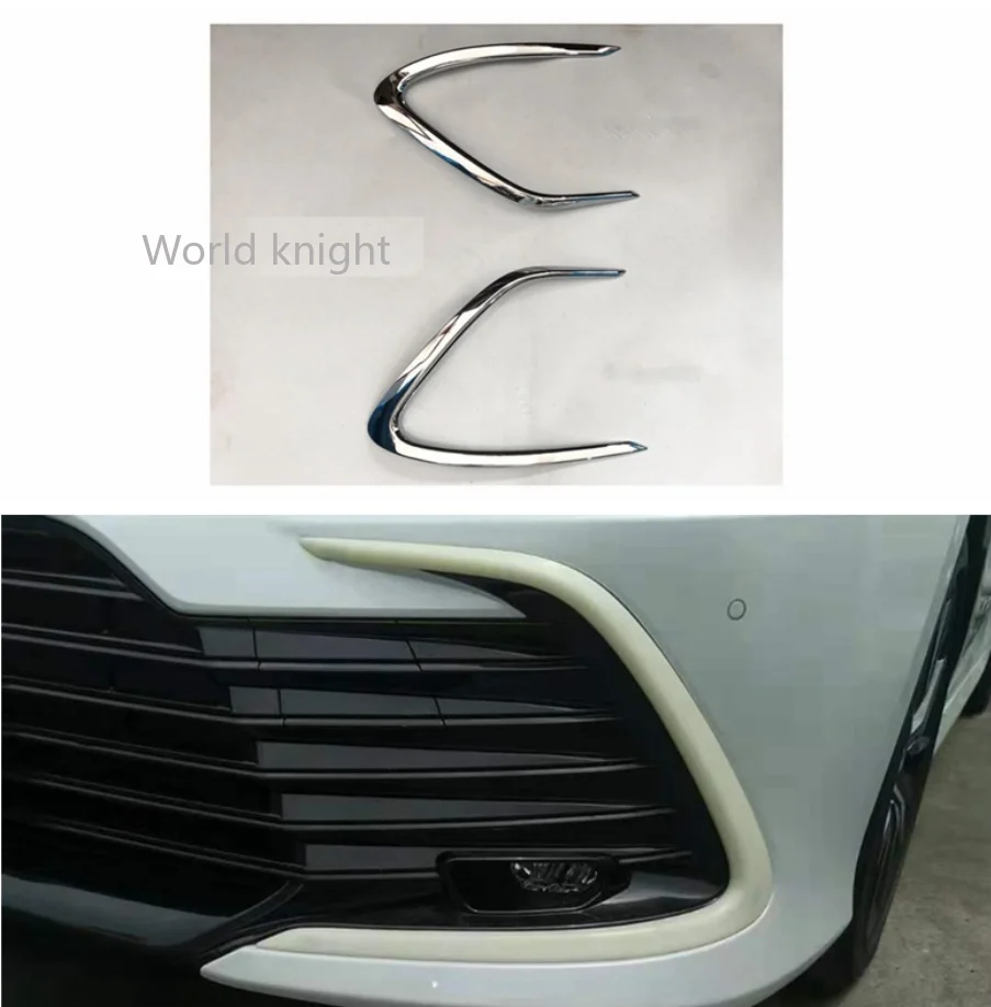 Chrome Front Bumper Fog Light Lamp Eyelid Eyebrow Strip Protector Cover Trim Accessories Exterior For Toyota Camry LE 2021 2022