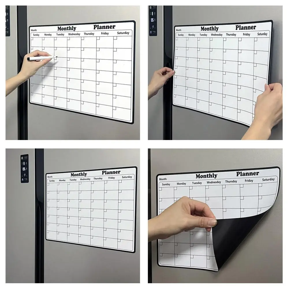 New Magnetic Refrigerator Dry Erase Calendar Monthly Planner Reusable Monthly/Weekly Planner Sticker Record Message Board Memo