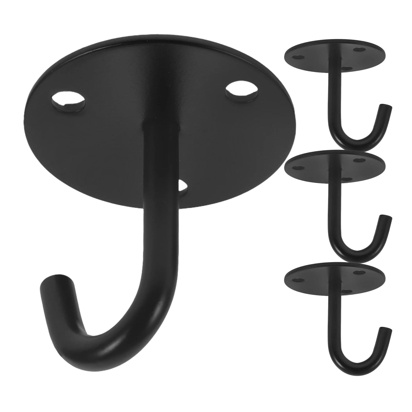 

4Pcs StainlessSteelHooks HeavyDuty Black CeilingMounts RustProof Hanging S bagAnchors UnderShelf Tools ExpansionBolt