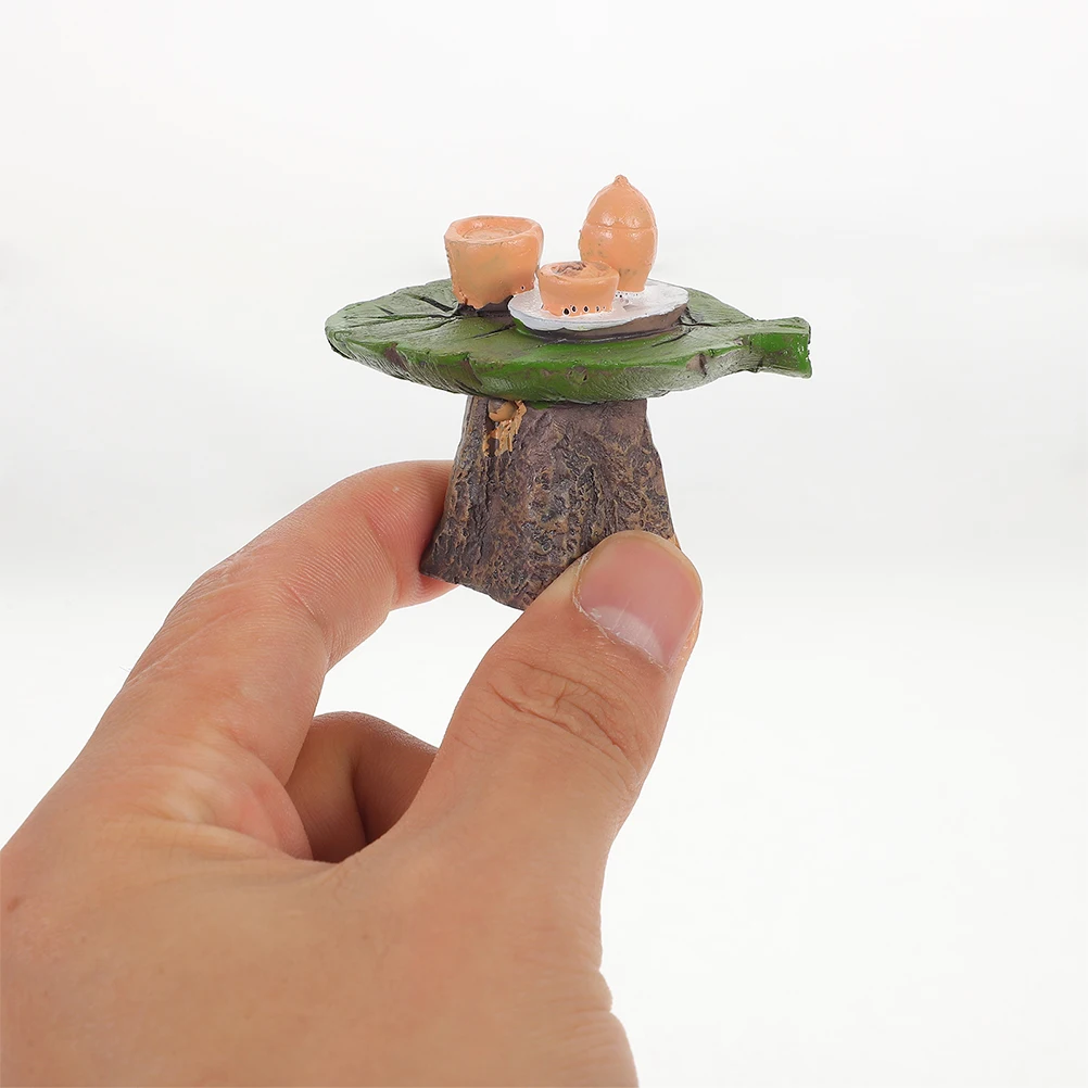 

2pcs Micro Landscape Ornament Miniature Fairy Garden Plant Decor Fake Tea Table Dollhouse Bonsai Accessories Party Decoration