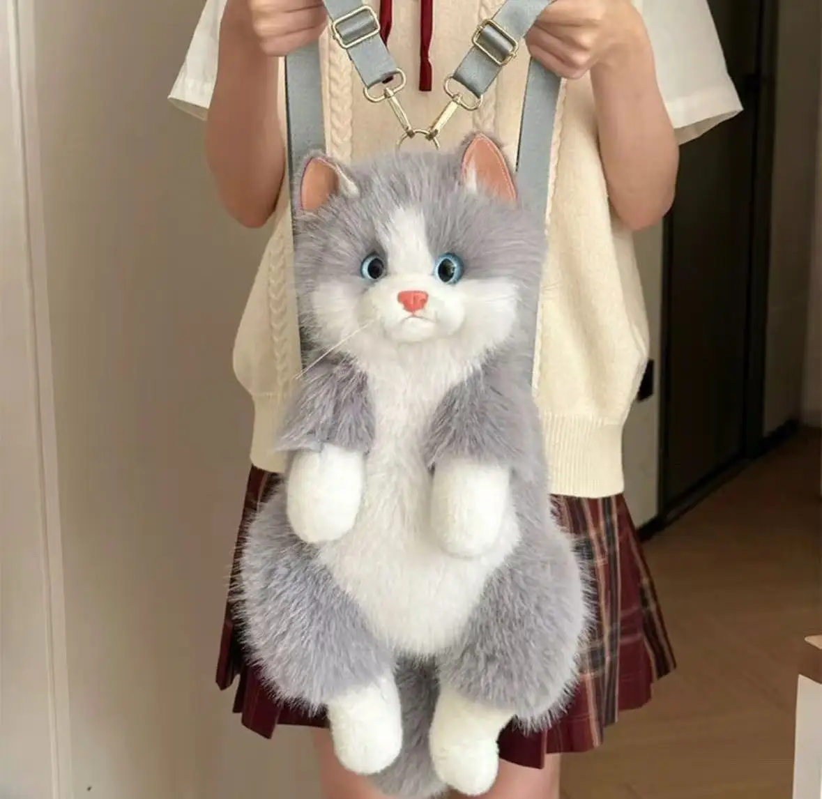 Simulated Kitten Doll Backpack, Backpack Toy, Gift for Girls on Birthday, Children's Day Gift, Cartoon Cute