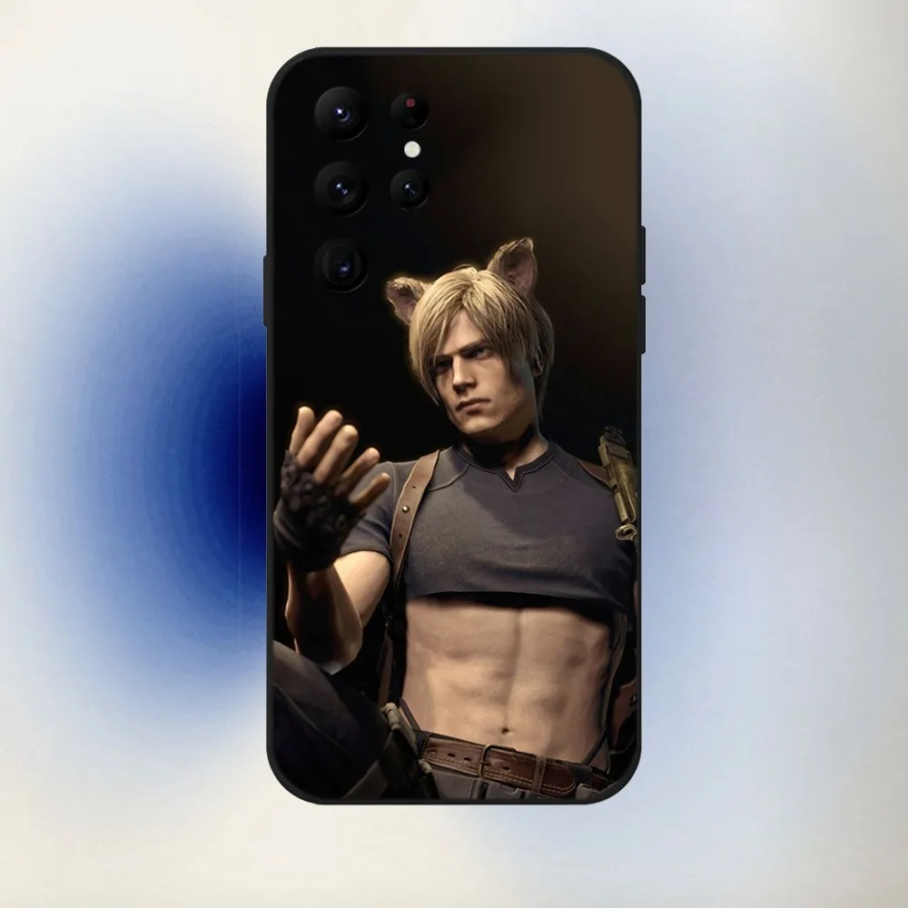 Leon R-Resident Kennedy Evil 4  Phone Case For Samsung S24,23,22,30,21,10,9,Ultra,Plus,Lite,FE,5G Black Soft Case