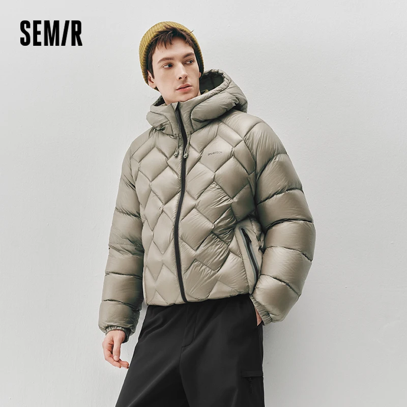 Semir Men Down Jacket 90 Percent Down Fill Diamond Quilting Outdoor Style 2026 Winter Warm Insulation Cold Weather