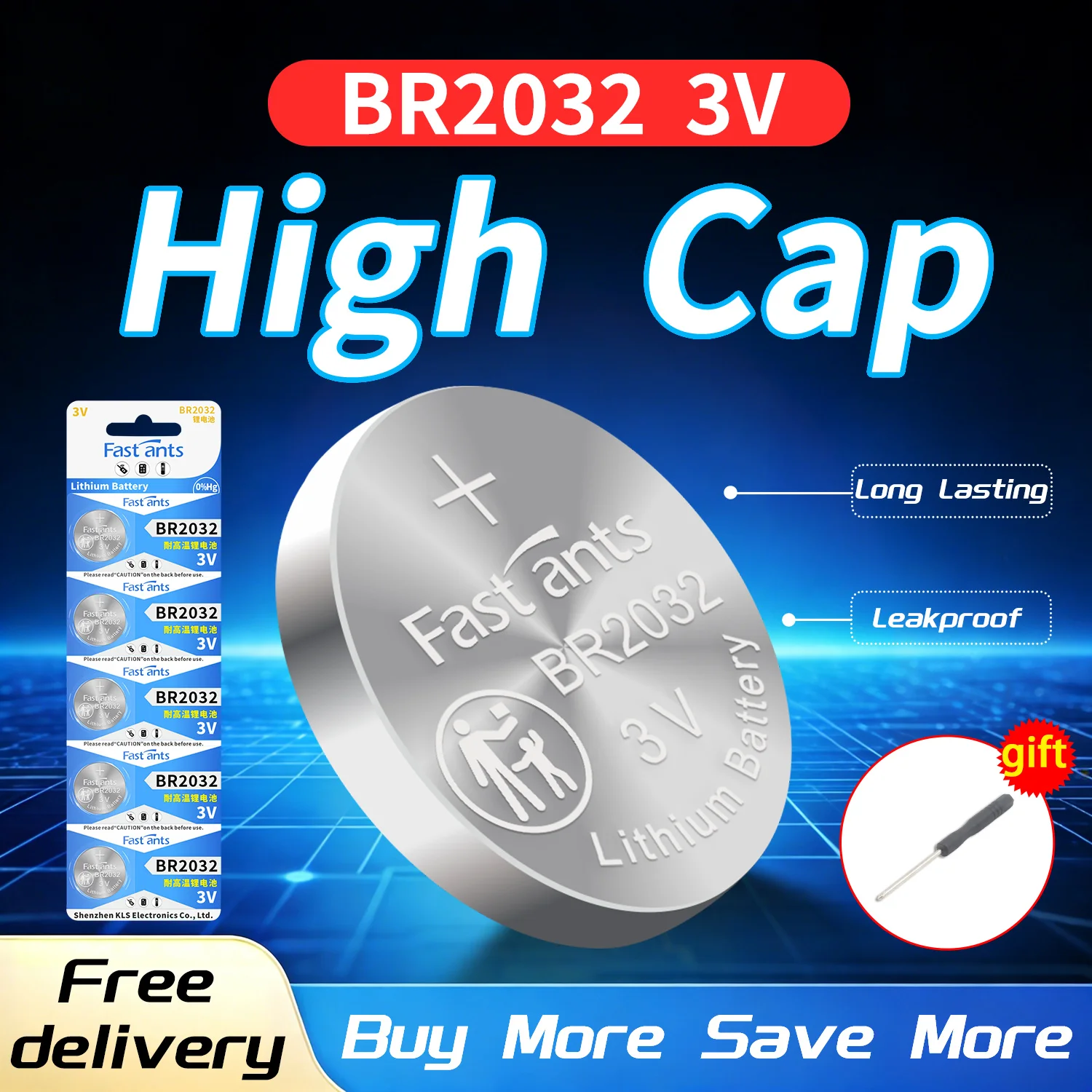 Original BR2032 CR2032 3V Lithium Battery Wide Temperature For Car Key Remote Control Industrial Equipment Motherboard Memory