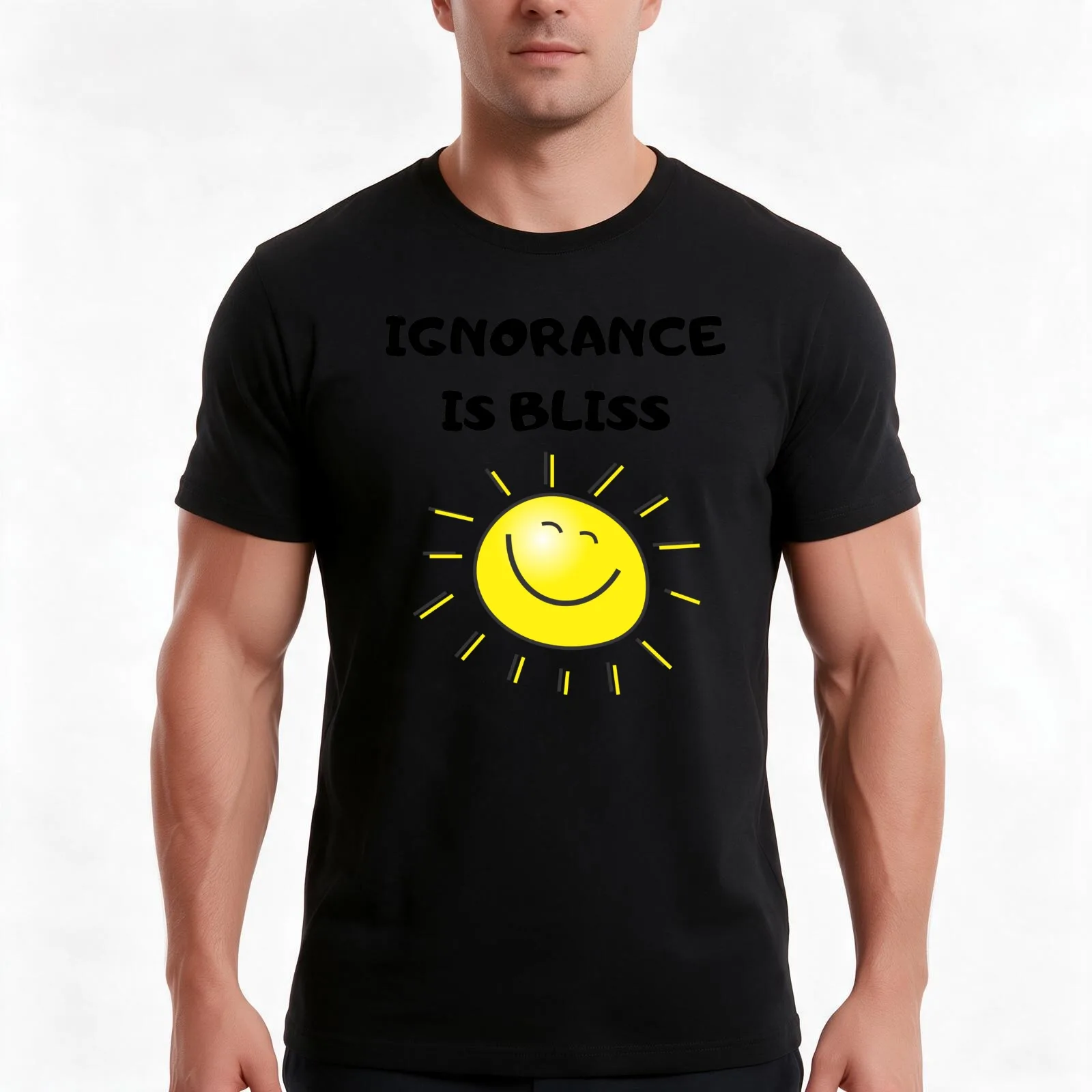 IGNORANCE IS BLISS | IGNORANCE FUNNY QUOTE | BLISS FUNNY QUOTE T-Shirt Summer Casual Cotton Tee Oversized Streetwear Tops
