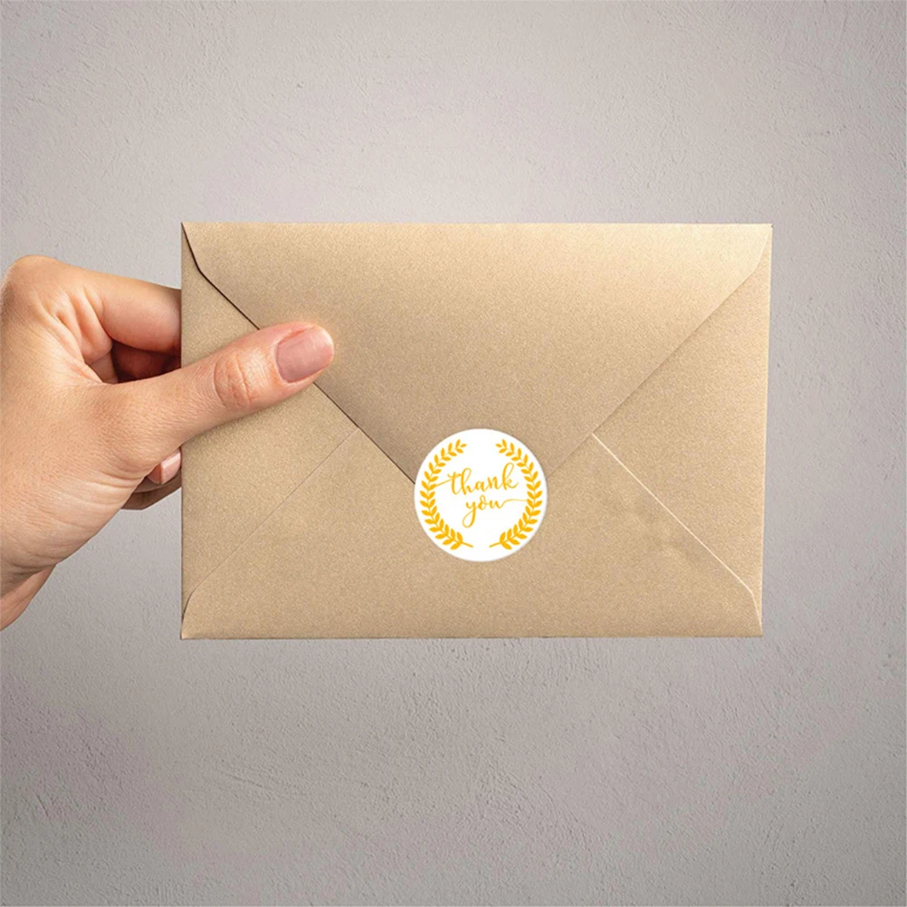 

1 рулон из 500 шт., позолоченная наклейка «Спасибо», самоклеящиеся подарочные этикетки, наклейка, многофункциональная подарочная наклейка на конверт, ветка