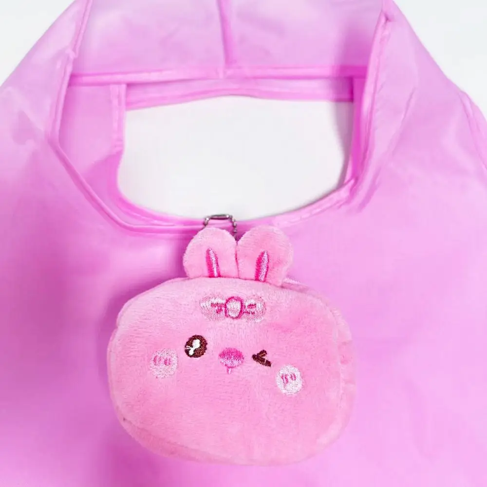 Tote Bag Kawaii Foldable Shopping Bag Stuffed Animal Plush Bread Doll Eco-Friendly Bag Nylon Reusable Bag Pendant Hanging Men