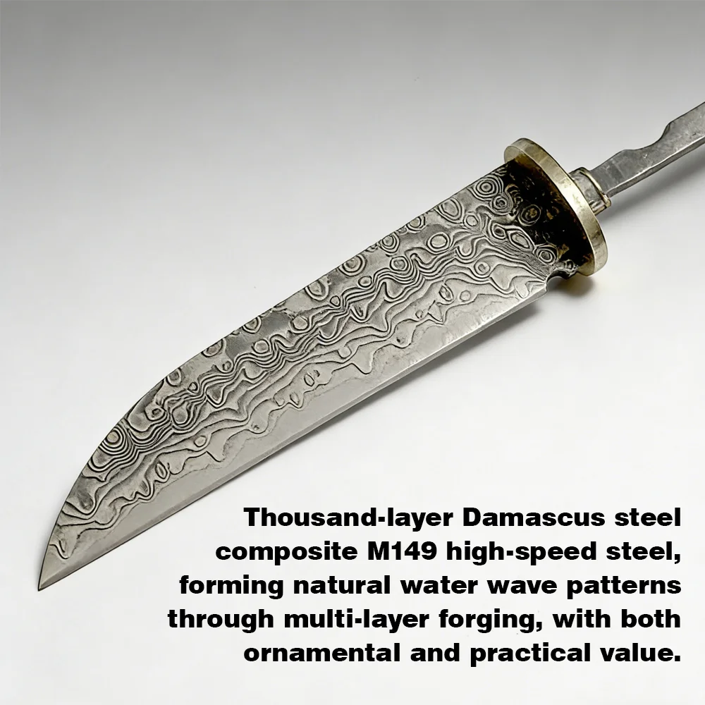 شفرة فولاذية مستقيمة عالية الج - مراجعة Knife Blade Blank Damascus Steel Forged وسعره