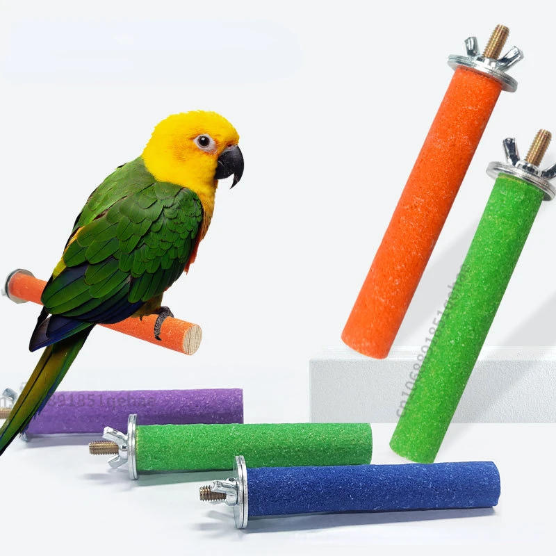 Parrot Pet Raw Standing Stick Wood Hanging Stand Rack Toy Sticksstand Parakeet Branch Perches For Bird Cage Bar Pet Supplies