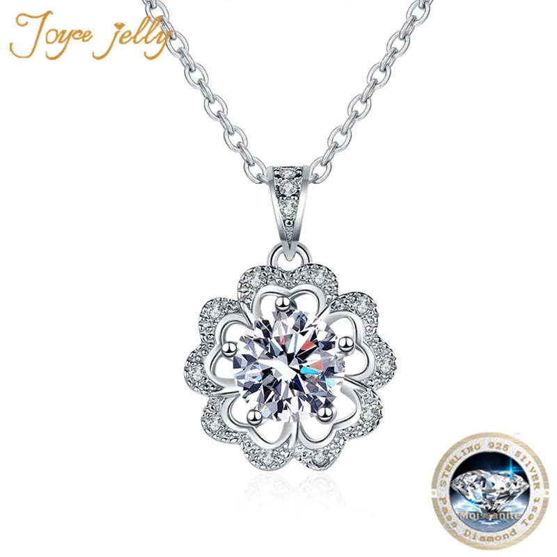 

Joycejelly Classic 925 sterling silver pendants for necklaces with 1ct d color moissanite stone wedding party fine jewerly gift