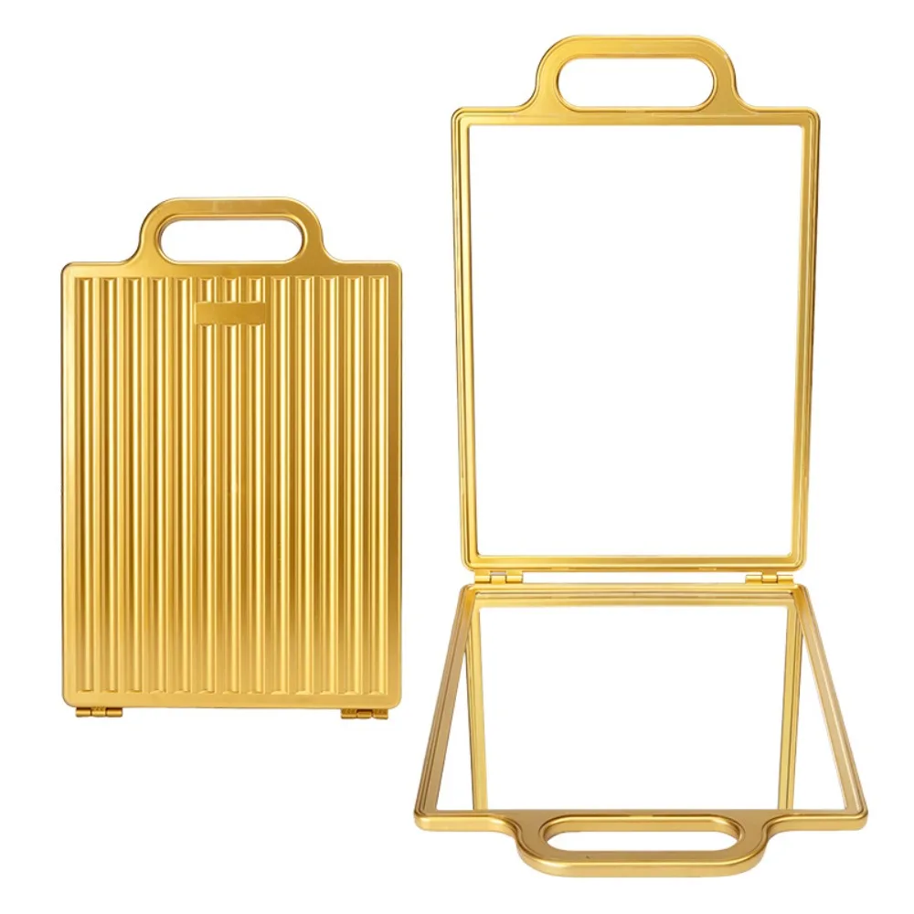 Professionele dubbelzijdige kappershandspiegel Draagbare High Definition opvouwbare salonspiegel Achteruitkijkspiegel make-upspiegel