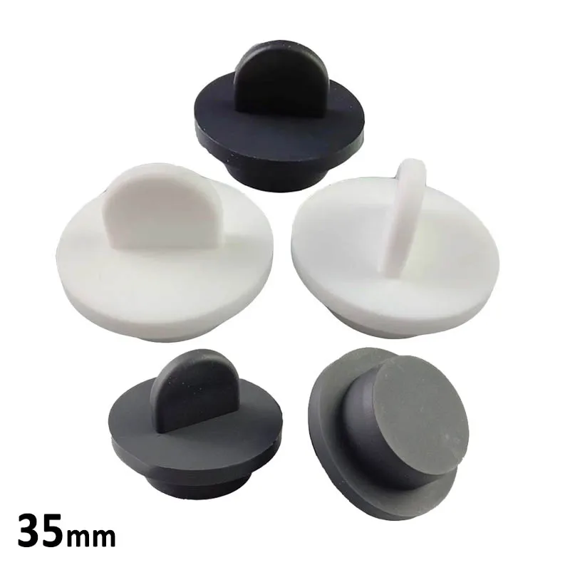 

35mm Sealed Silicone Plug Rubber With Handle Waterproof Dustproof Cap Elastic Black White Plugs Environmentally Friendly