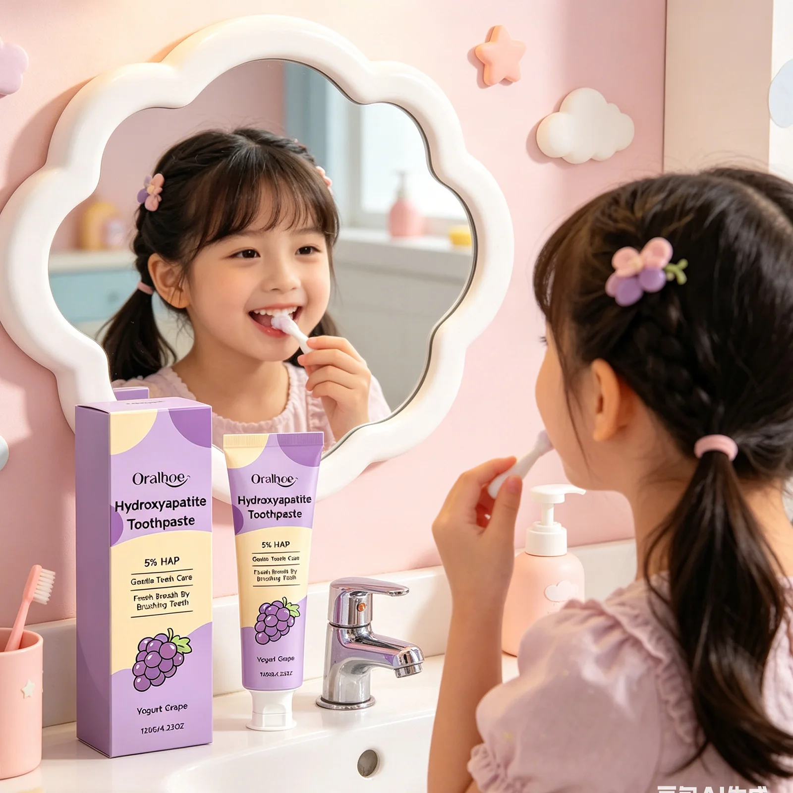 

Oralhoe Hydroxyapatite Toothpaste for Children Clean Teeth Stain Remover Dental Care HAP Anti-Cavity and Repair Toothpaste 120g