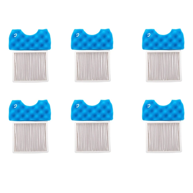 

【Superdeals】6Pcs Dust Filter H11 HEPA Filter + 6Set Blue Hepa Filters For Samsung SC4300 SC4470 VC-B710W