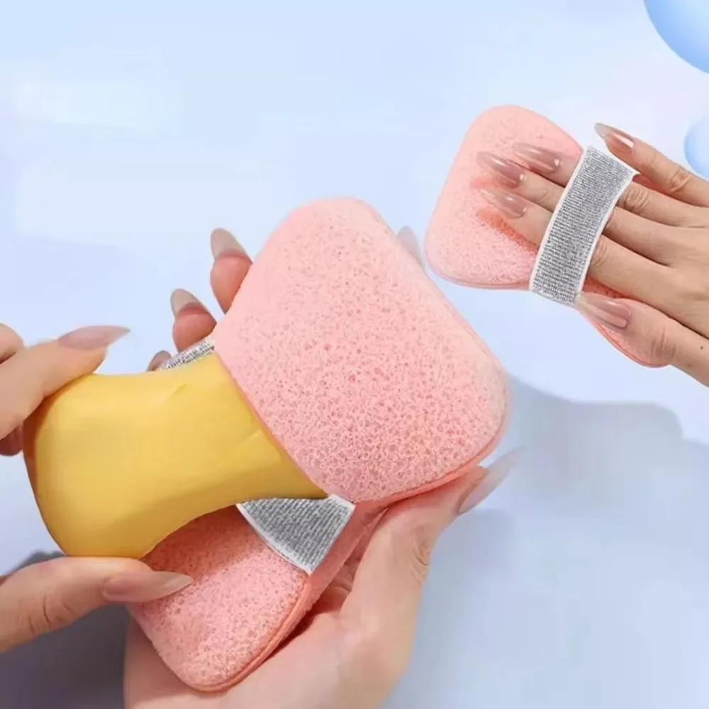 Soft Bath Sponge with Hand Strap High‑Elastic Body Shower Sponge Gentle Exfoliating Foaming Bath Puff for Bathroom Body Cleaning