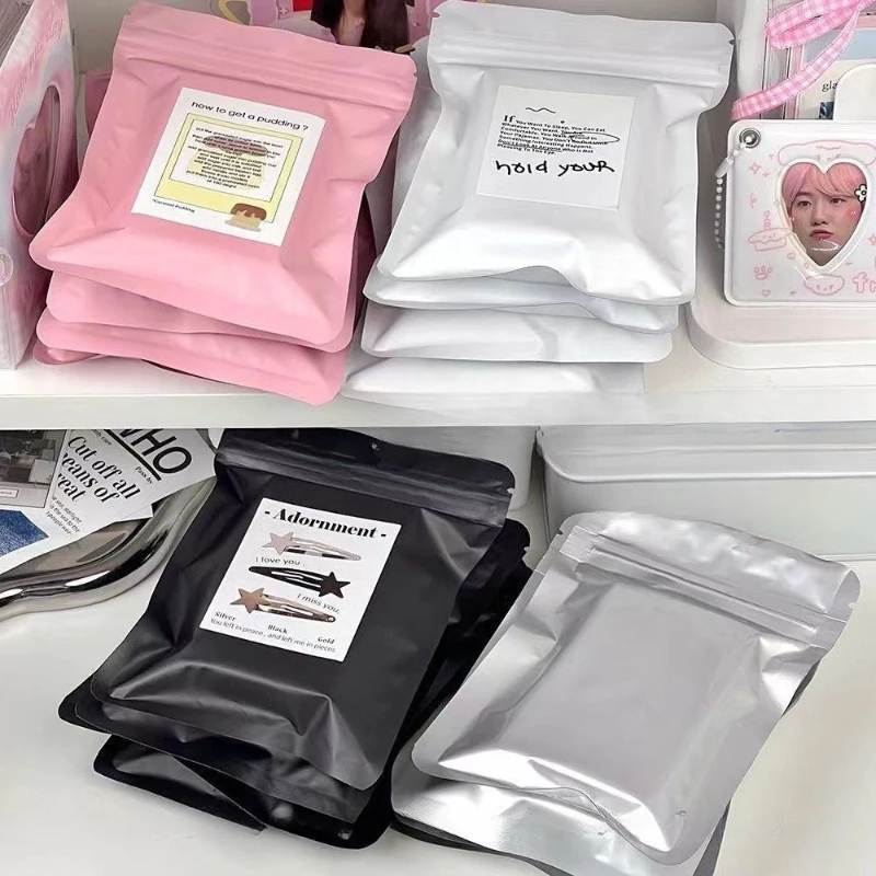 150pcs Color Self Sealing Bag Frosted Double-sided Opaque Blind Bag Small Card Packaging Jewelry Sealed Packaging Bag Collection