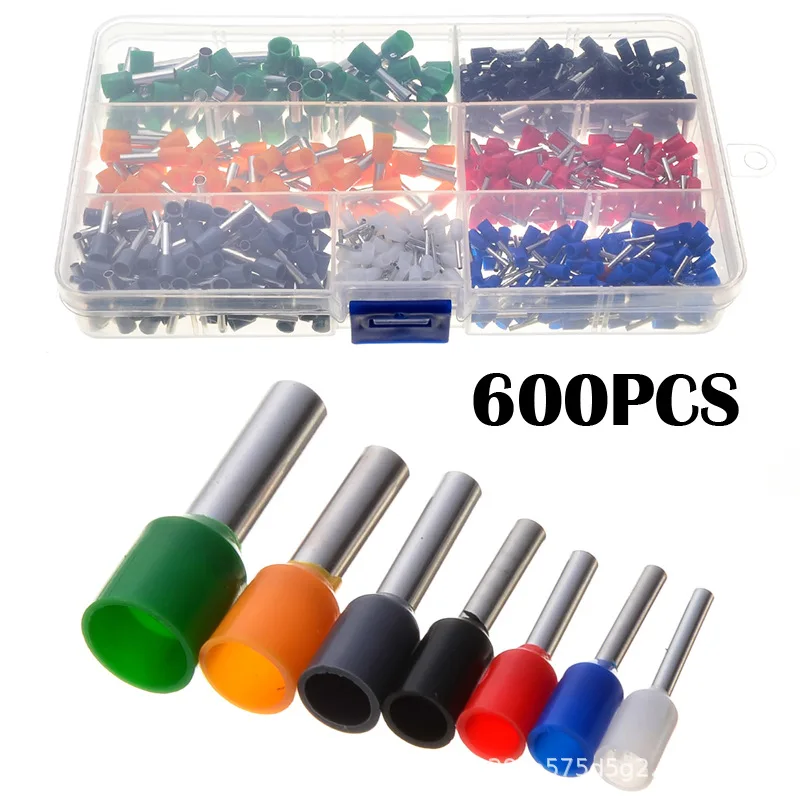 600Pcs/Box European Pre-insulated Tubular Crimp Terminals Assortment Kit