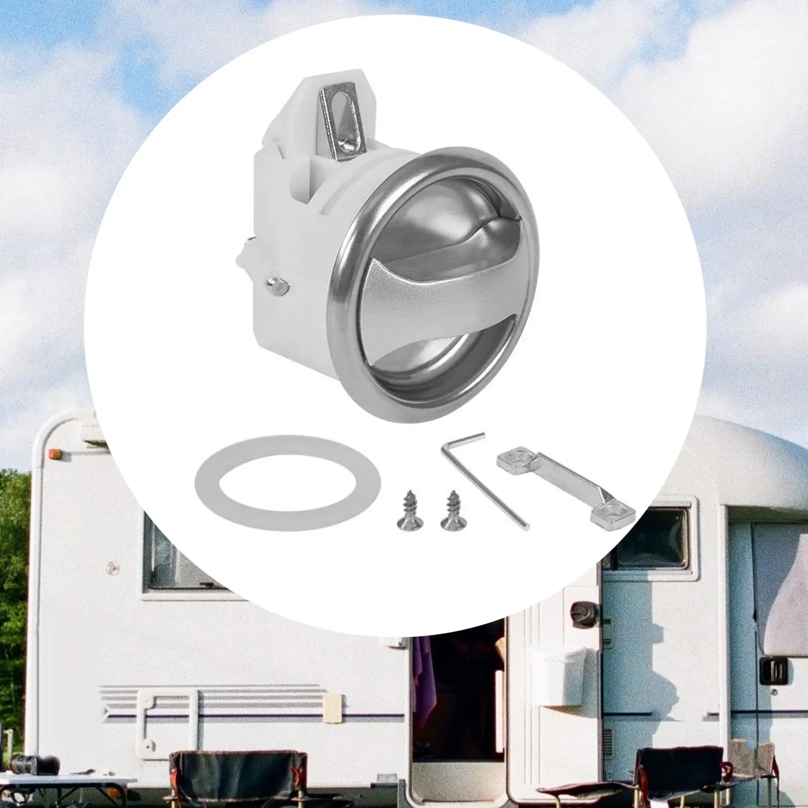 Generic Round Recessed Door Lock RV Door Entry Lock Replace Inside and Outside