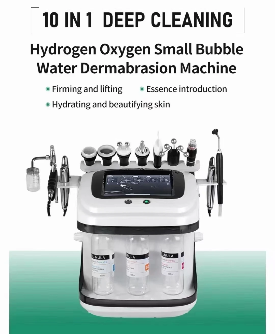 Newest 10 In 1 H2o2 Aqua Peeling Lift Skin Bubble Moisturizer Oxygen Hydrofacial Machine, Skin Care Cleansing Facials