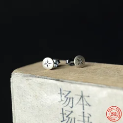 Yizai 925 Sterling Silver Mini personalizzato rotondo orecchino a bottone stile gotico uomo donna gioielli regali nessuna allergia senza dissolvenza orecchino