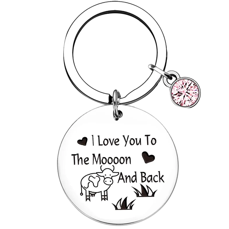 Cute Cow Girl Keychain Crazy Cow Lady Gift Key Chain Pendant Jewelry Coworker Appreciation Gift